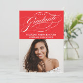 STYLISH ELEGANT SCRIPT 2 GRADUATE PARTY EINLADUNG (Stehend Vorderseite)