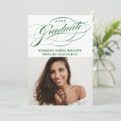 STYLISH ELEGANT SCRIPT 2 GRADUATE PARTY EINLADUNG (Stehend Vorderseite)