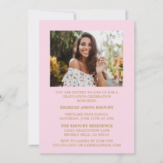 STYLISH ELEGANT SCRIPT 2 GRADUATE PARTY EINLADUNG (Rückseite)