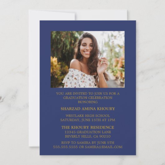 STYLISH ELEGANT SCRIPT 2 GRADUATE PARTY EINLADUNG (Rückseite)