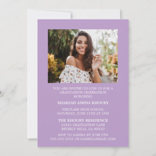 STYLISH ELEGANT SCRIPT 2 GRADUATE PARTY EINLADUNG (Rückseite)