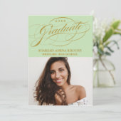 STYLISH ELEGANT SCRIPT 2 GRADUATE PARTY EINLADUNG (Stehend Vorderseite)