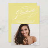 STYLISH ELEGANT SCRIPT 2 GRADUATE PARTY EINLADUNG (Vorne/Hinten)