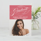 STYLISH ELEGANT SCRIPT 2 GRADUATE PARTY EINLADUNG (Stehend Vorderseite)