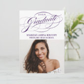 STYLISH ELEGANT SCRIPT 2 GRADUATE PARTY EINLADUNG (Stehend Vorderseite)
