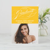 STYLISH ELEGANT SCRIPT 2 GRADUATE PARTY EINLADUNG (Stehend Vorderseite)