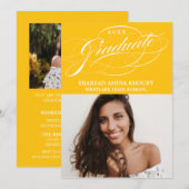STYLISH ELEGANT SCRIPT 2 GRADUATE PARTY EINLADUNG (Vorne/Hinten)