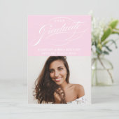 STYLISH ELEGANT SCRIPT 2 GRADUATE PARTY EINLADUNG (Stehend Vorderseite)