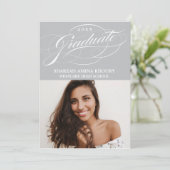 STYLISH ELEGANT SCRIPT 2 GRADUATE PARTY EINLADUNG (Stehend Vorderseite)