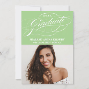 STYLISH ELEGANT SCRIPT 2 GRADUATE PARTY EINLADUNG