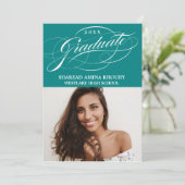 STYLISH ELEGANT SCRIPT 2 GRADUATE PARTY EINLADUNG (Stehend Vorderseite)