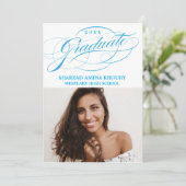 STYLISH ELEGANT SCRIPT 2 GRADUATE PARTY EINLADUNG (Stehend Vorderseite)