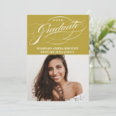 STYLISH ELEGANT SCRIPT 2 GRADUATE PARTY EINLADUNG (Stehend Vorderseite)