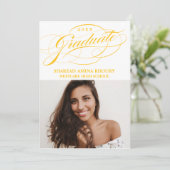 STYLISH ELEGANT SCRIPT 2 GRADUATE PARTY EINLADUNG (Stehend Vorderseite)