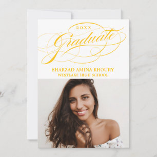 STYLISH ELEGANT SCRIPT 2 GRADUATE PARTY EINLADUNG