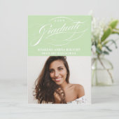 STYLISH ELEGANT SCRIPT 2 GRADUATE PARTY EINLADUNG (Stehend Vorderseite)