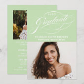 STYLISH ELEGANT SCRIPT 2 GRADUATE PARTY EINLADUNG (Vorne/Hinten)