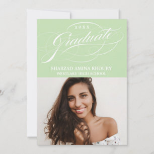 STYLISH ELEGANT SCRIPT 2 GRADUATE PARTY EINLADUNG