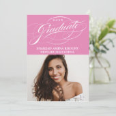 STYLISH ELEGANT SCRIPT 2 GRADUATE PARTY EINLADUNG (Stehend Vorderseite)