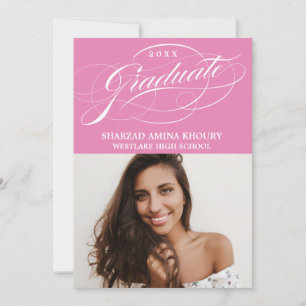 STYLISH ELEGANT SCRIPT 2 GRADUATE PARTY EINLADUNG