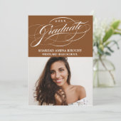 STYLISH ELEGANT SCRIPT 2 GRADUATE PARTY EINLADUNG (Stehend Vorderseite)