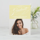 STYLISH ELEGANT SCRIPT 2 GRADUATE PARTY EINLADUNG (Stehend Vorderseite)