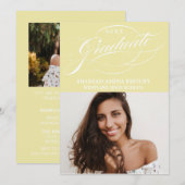 STYLISH ELEGANT SCRIPT 2 GRADUATE PARTY EINLADUNG (Vorne/Hinten)