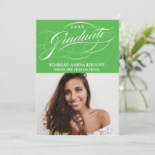 STYLISH ELEGANT SCRIPT 2 GRADUATE PARTY EINLADUNG (Stehend Vorderseite)