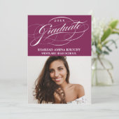 STYLISH ELEGANT SCRIPT 2 GRADUATE PARTY EINLADUNG (Stehend Vorderseite)