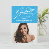 STYLISH ELEGANT SCRIPT 2 GRADUATE PARTY EINLADUNG (Stehend Vorderseite)