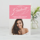 STYLISH ELEGANT SCRIPT 2 GRADUATE PARTY EINLADUNG (Stehend Vorderseite)