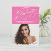 STYLISH ELEGANT SCRIPT 2 GRADUATE PARTY EINLADUNG (Stehend Vorderseite)