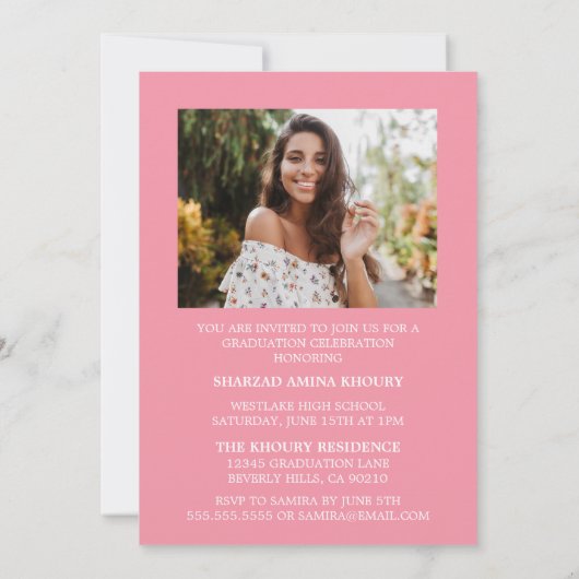 STYLISH ELEGANT SCRIPT 2 GRADUATE PARTY EINLADUNG (Rückseite)