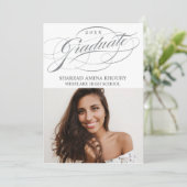 STYLISH ELEGANT SCRIPT 2 GRADUATE PARTY EINLADUNG (Stehend Vorderseite)