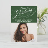 STYLISH ELEGANT SCRIPT 2 GRADUATE PARTY EINLADUNG (Stehend Vorderseite)