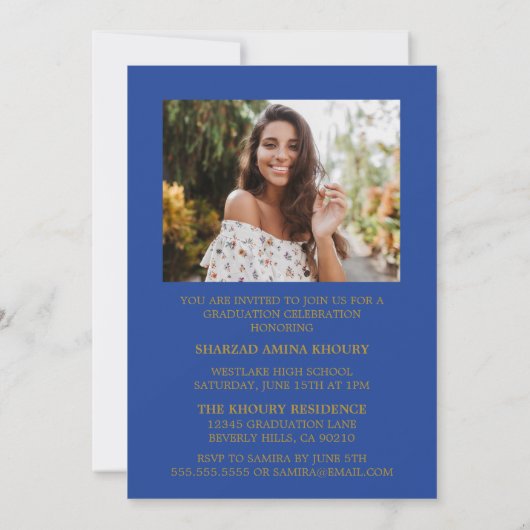 STYLISH ELEGANT SCRIPT 2 GRADUATE PARTY EINLADUNG (Rückseite)