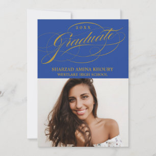 STYLISH ELEGANT SCRIPT 2 GRADUATE PARTY EINLADUNG
