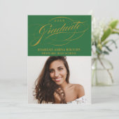 STYLISH ELEGANT SCRIPT 2 GRADUATE PARTY EINLADUNG (Stehend Vorderseite)