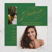 STYLISH ELEGANT SCRIPT 2 GRADUATE PARTY EINLADUNG (Vorne/Hinten)