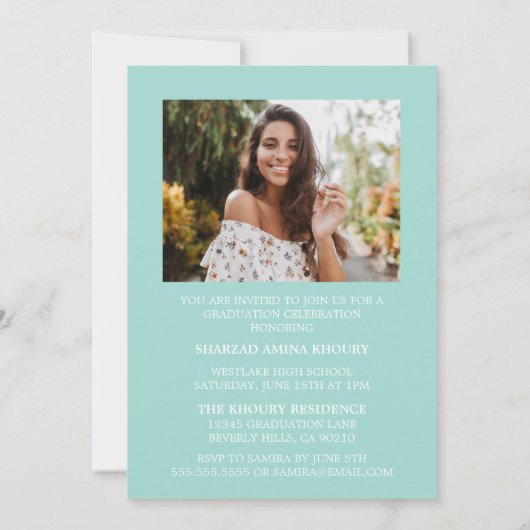 STYLISH ELEGANT SCRIPT 2 GRADUATE PARTY EINLADUNG (Rückseite)