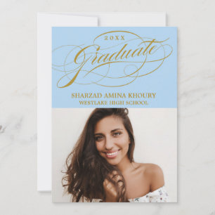 STYLISH ELEGANT SCRIPT 2 GRADUATE PARTY EINLADUNG