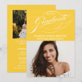 STYLISH ELEGANT SCRIPT 2 GRADUATE PARTY EINLADUNG (Vorne/Hinten)