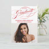 STYLISH ELEGANT SCRIPT 2 GRADUATE PARTY EINLADUNG (Stehend Vorderseite)