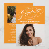STYLISH ELEGANT SCRIPT 2 GRADUATE PARTY EINLADUNG (Vorne/Hinten)