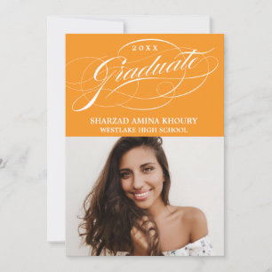 STYLISH ELEGANT SCRIPT 2 GRADUATE PARTY EINLADUNG