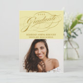 STYLISH ELEGANT SCRIPT 2 GRADUATE PARTY EINLADUNG (Stehend Vorderseite)