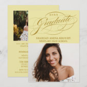 STYLISH ELEGANT SCRIPT 2 GRADUATE PARTY EINLADUNG (Vorne/Hinten)