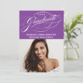 STYLISH ELEGANT SCRIPT 2 GRADUATE PARTY EINLADUNG (Stehend Vorderseite)