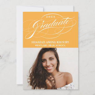 STYLISH ELEGANT SCRIPT 2 GRADUATE PARTY EINLADUNG
