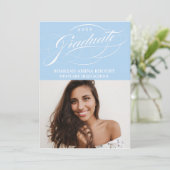 STYLISH ELEGANT SCRIPT 2 GRADUATE PARTY EINLADUNG (Stehend Vorderseite)